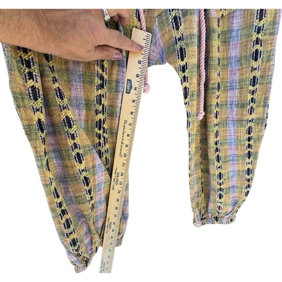 Free People Womens Small Desert Heat Harem Pants Knit Yellow Combo Southwestern - Picture 14 of 15